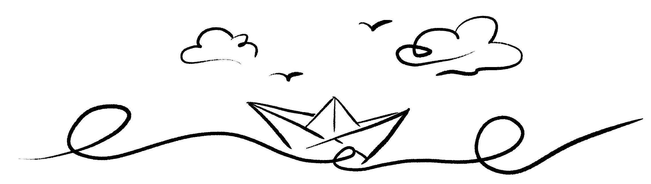 Zeichnung Papierschiff